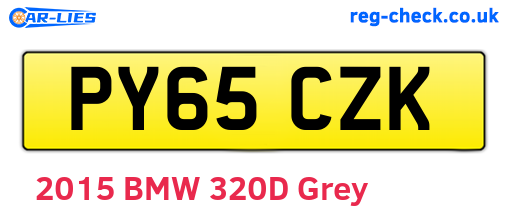 PY65CZK are the vehicle registration plates.