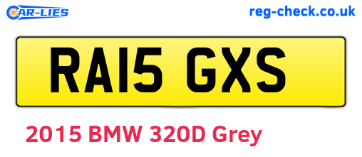 RA15GXS are the vehicle registration plates.