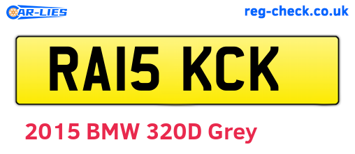 RA15KCK are the vehicle registration plates.