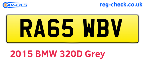 RA65WBV are the vehicle registration plates.