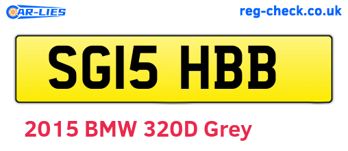 SG15HBB are the vehicle registration plates.