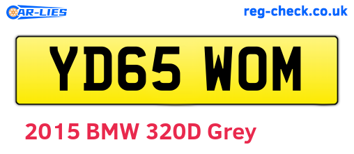 YD65WOM are the vehicle registration plates.