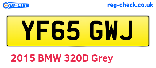 YF65GWJ are the vehicle registration plates.