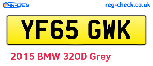YF65GWK are the vehicle registration plates.
