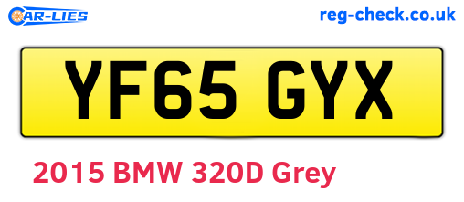 YF65GYX are the vehicle registration plates.