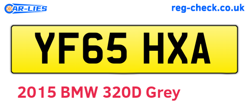 YF65HXA are the vehicle registration plates.