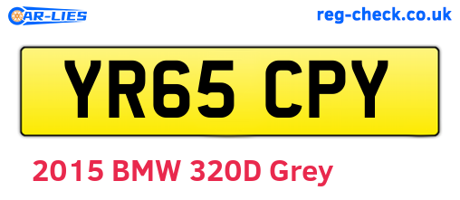 YR65CPY are the vehicle registration plates.