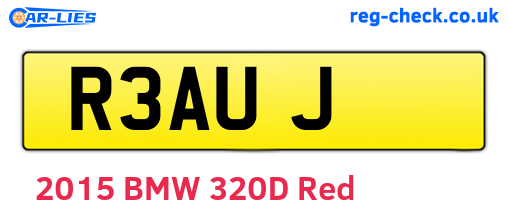 R3AUJ are the vehicle registration plates.