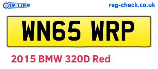 WN65WRP are the vehicle registration plates.