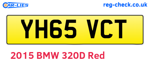 YH65VCT are the vehicle registration plates.