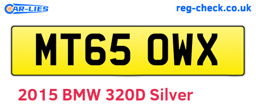 MT65OWX are the vehicle registration plates.