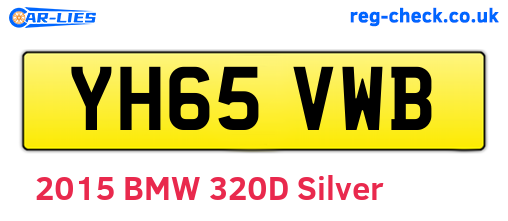 YH65VWB are the vehicle registration plates.