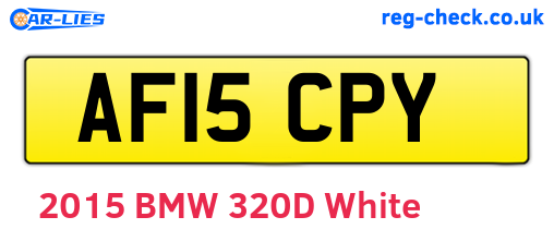 AF15CPY are the vehicle registration plates.