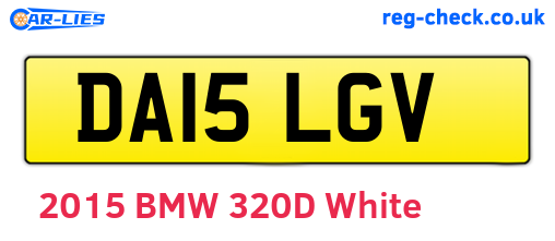 DA15LGV are the vehicle registration plates.