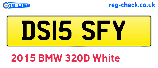 DS15SFY are the vehicle registration plates.