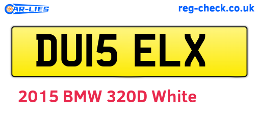 DU15ELX are the vehicle registration plates.