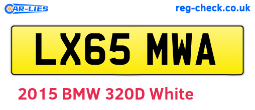 LX65MWA are the vehicle registration plates.