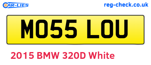 MO55LOU are the vehicle registration plates.