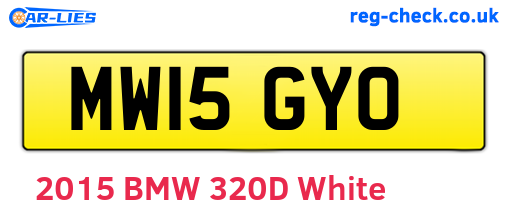 MW15GYO are the vehicle registration plates.