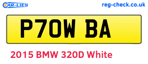 P70WBA are the vehicle registration plates.