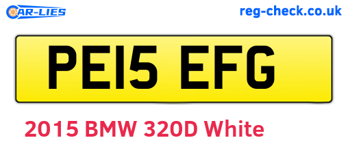 PE15EFG are the vehicle registration plates.