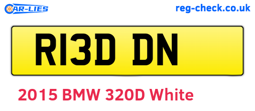 R13DDN are the vehicle registration plates.