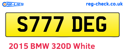 S777DEG are the vehicle registration plates.