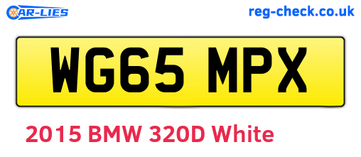 WG65MPX are the vehicle registration plates.