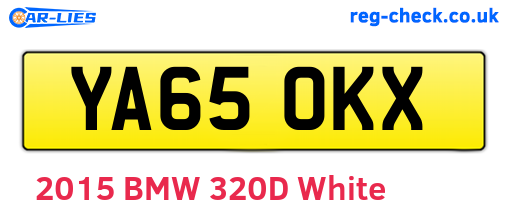 YA65OKX are the vehicle registration plates.