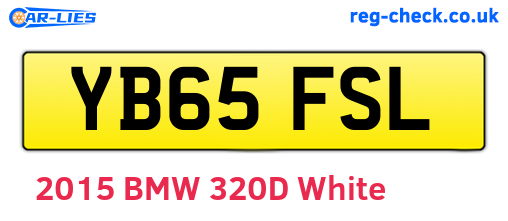 YB65FSL are the vehicle registration plates.