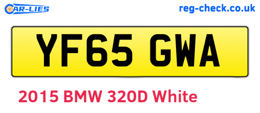 YF65GWA are the vehicle registration plates.