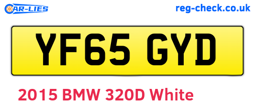YF65GYD are the vehicle registration plates.