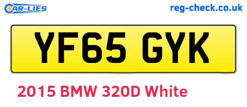 YF65GYK are the vehicle registration plates.
