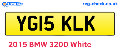 YG15KLK are the vehicle registration plates.