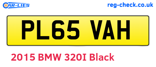 PL65VAH are the vehicle registration plates.