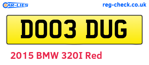 DO03DUG are the vehicle registration plates.