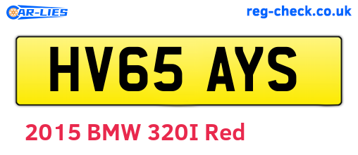 HV65AYS are the vehicle registration plates.