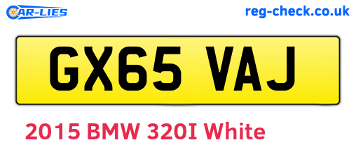GX65VAJ are the vehicle registration plates.