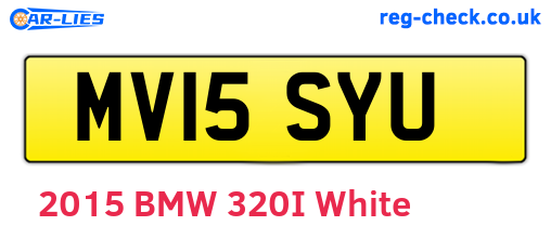 MV15SYU are the vehicle registration plates.