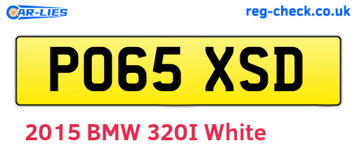 PO65XSD are the vehicle registration plates.