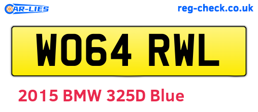 WO64RWL are the vehicle registration plates.