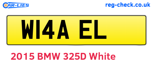 W14AEL are the vehicle registration plates.