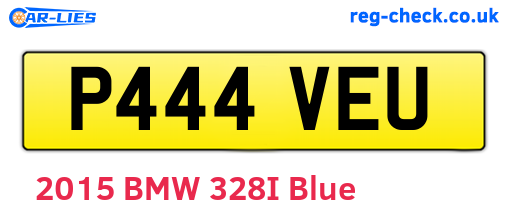 P444VEU are the vehicle registration plates.