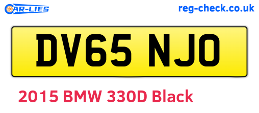 DV65NJO are the vehicle registration plates.