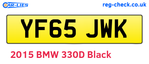 YF65JWK are the vehicle registration plates.