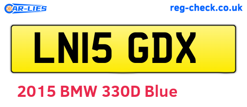 LN15GDX are the vehicle registration plates.