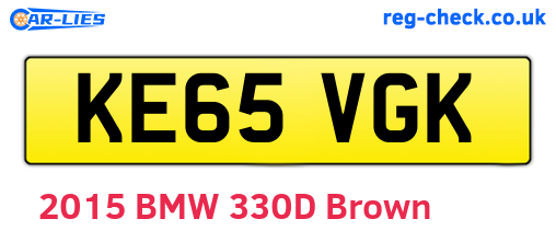 KE65VGK are the vehicle registration plates.