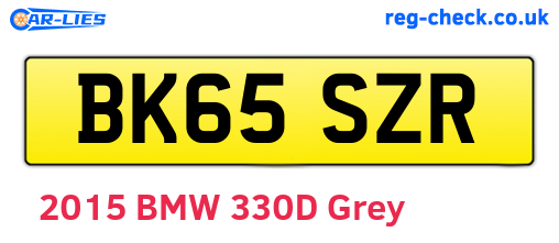 BK65SZR are the vehicle registration plates.