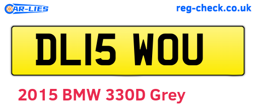 DL15WOU are the vehicle registration plates.