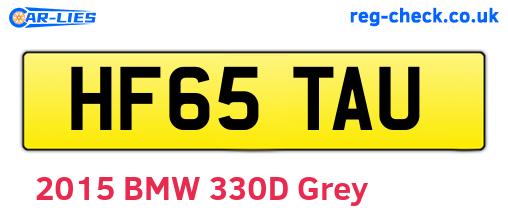 HF65TAU are the vehicle registration plates.